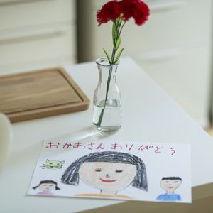 カーネーション付き似顔絵